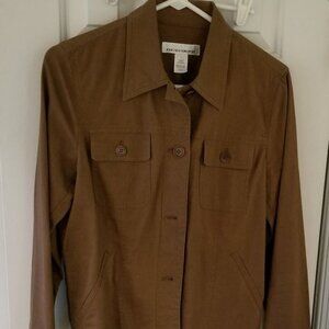 EUC Jones New York Brown Linen Blouse Size Small